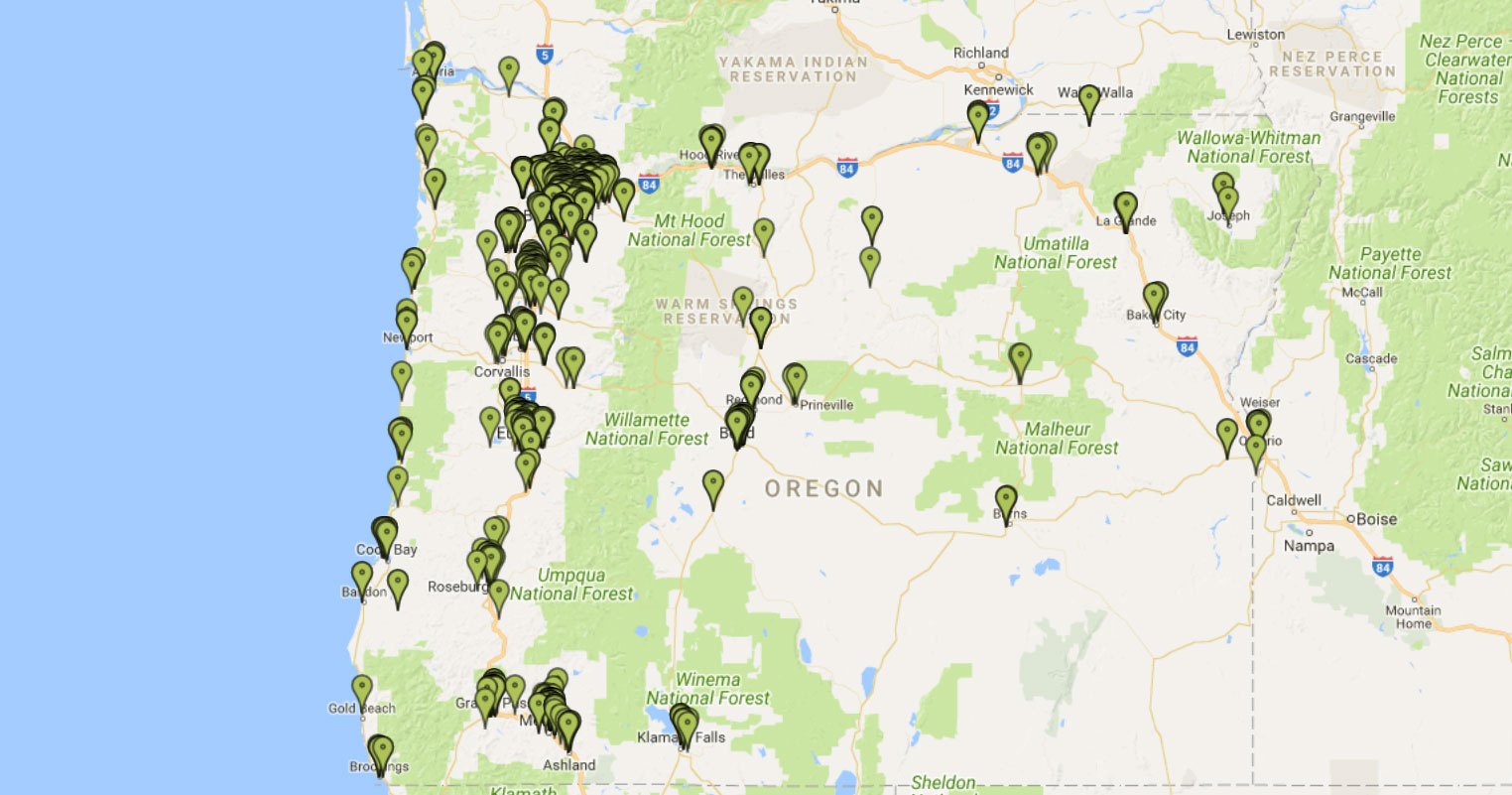 Oregon Facility Finder Map