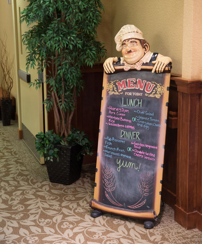 fancy chalkboard menu display