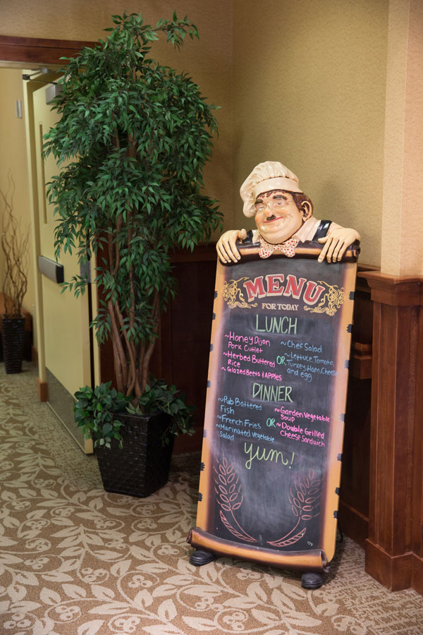 Restaurant menu board.