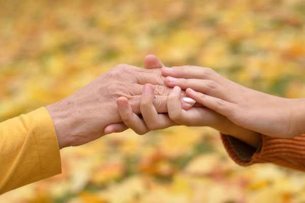 Clasping hands
